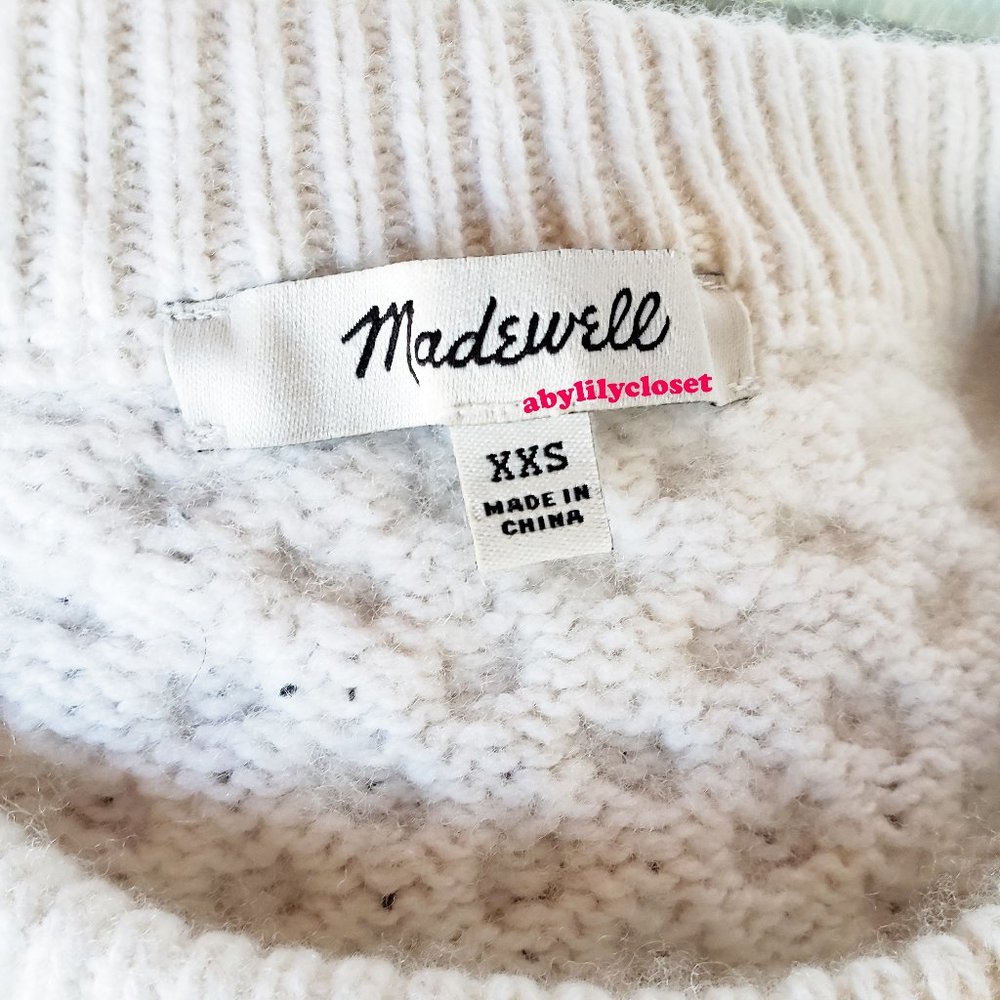 Madewell Stripe-Trim Honeycomb Pullover Sweater in Cotton-Merino Yarn Si… - Picture 9 of 10